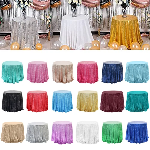 Nordic Glitter Sequin Tablecloth Cover Round Tablecloth Wedding Party Home Decor - Picture 1 of 37