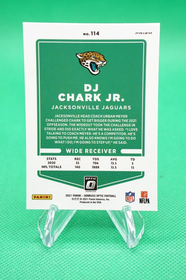 2021 Donruss Optic Base White Sparkle #114 DJ Chark JW1 - Image 2 of 2