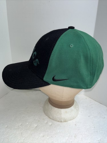 Cappello VINTAGE Boston Celtics Cappello Stretch Nero Verde NBA Lana Basket Nike anni '90 - Foto 2 di 14