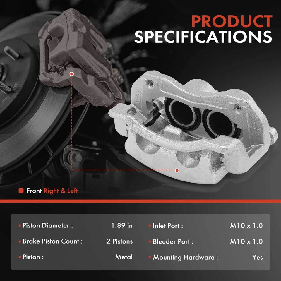 2x Pinza de freno delantera izquierda y derecha con soporte para Kia Sedona Hyundai Entourage Foto 2 de 4