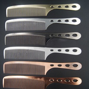 Unisex-Aluminum-Metal-Cutting-Comb-Hair-Hairdressing-Barbers-Salon-Combs-Dote