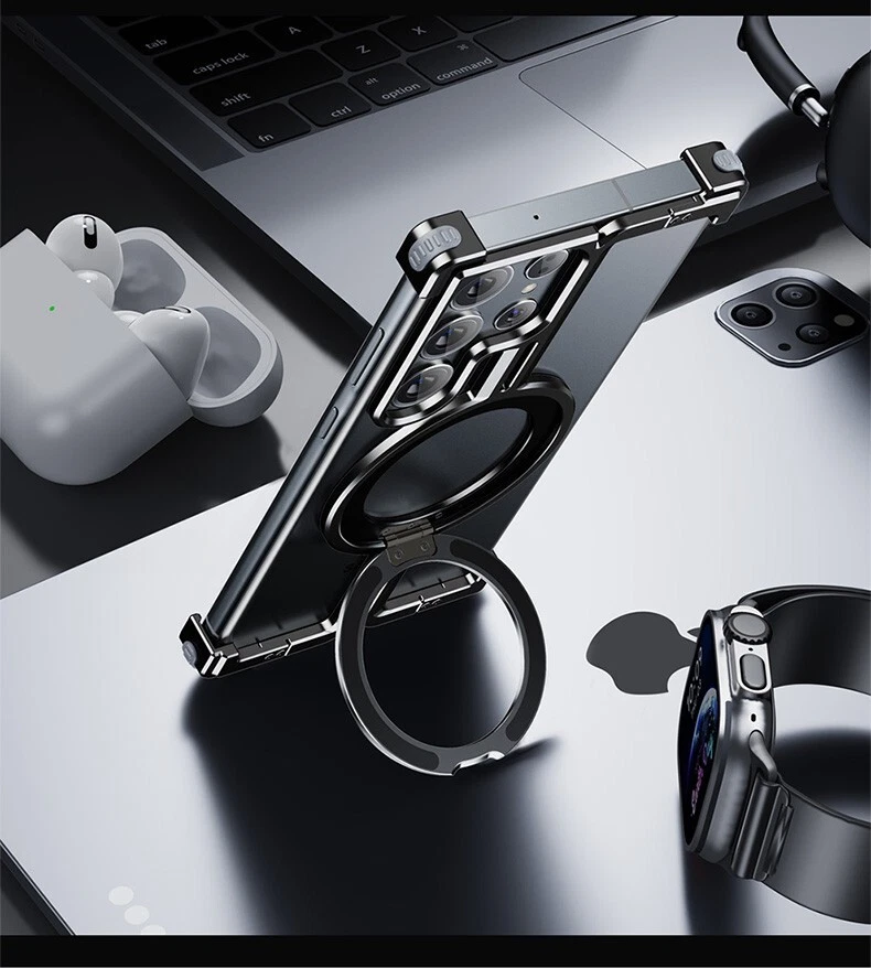 Magnetic Aluminum Metal Frameless Bumper Stand Case For Samsung S25 S24 Ultra + - 第 14 张/共 18 张