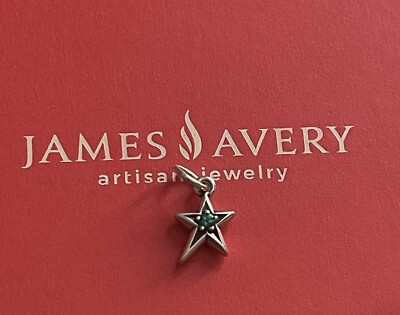 James Avery Shining Star Birthstone Charm/Lab Created Emerald