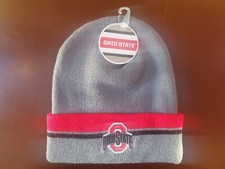 NWT Size Adult OSU Ohio State Buckeyes embroidered cuffed knit winter beanie hat