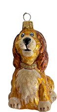 Cocker Spaniel Blown Glass Dog Ornament 4"