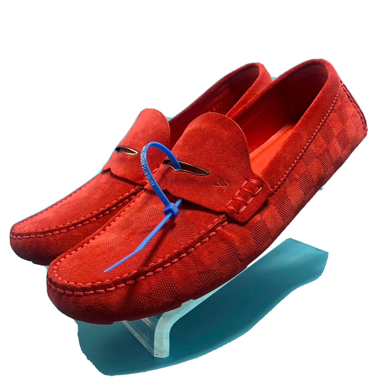 Authentic Louis Vuitton Men's Shade Car Shoes Casual Red Loafers