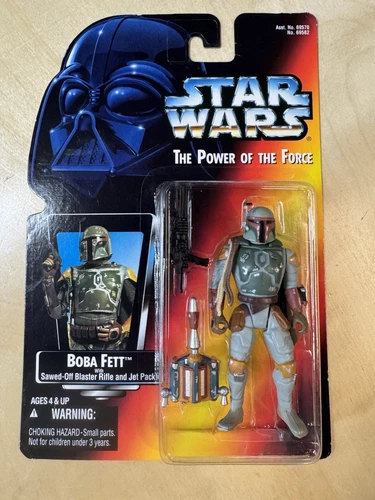 Star Wars POTF Boba Fett Half Circle Both Hands Variant Red Card Hasbro 1995