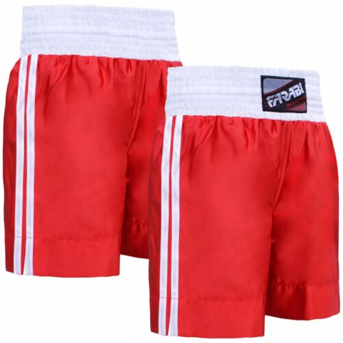 Pantalones cortos de boxeo Farabi baúles patada boxeo MMA entrenamiento gimnasio hombres rojo azul negro blanco - Imagen 5 de 6
