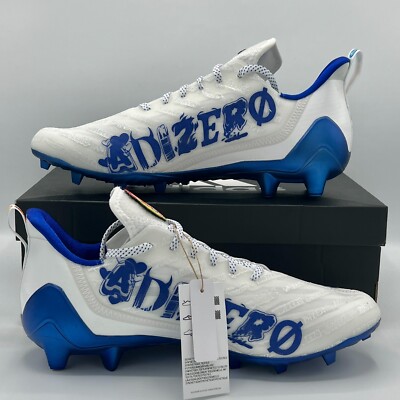 ADIDAS Football Cleats Mens 9.5 Adizero Big Mood White Royal Blue GX7894 NEW ADIDAS Adizero Big Mood Football Cleats Mens Size 9-14 White  main image 3