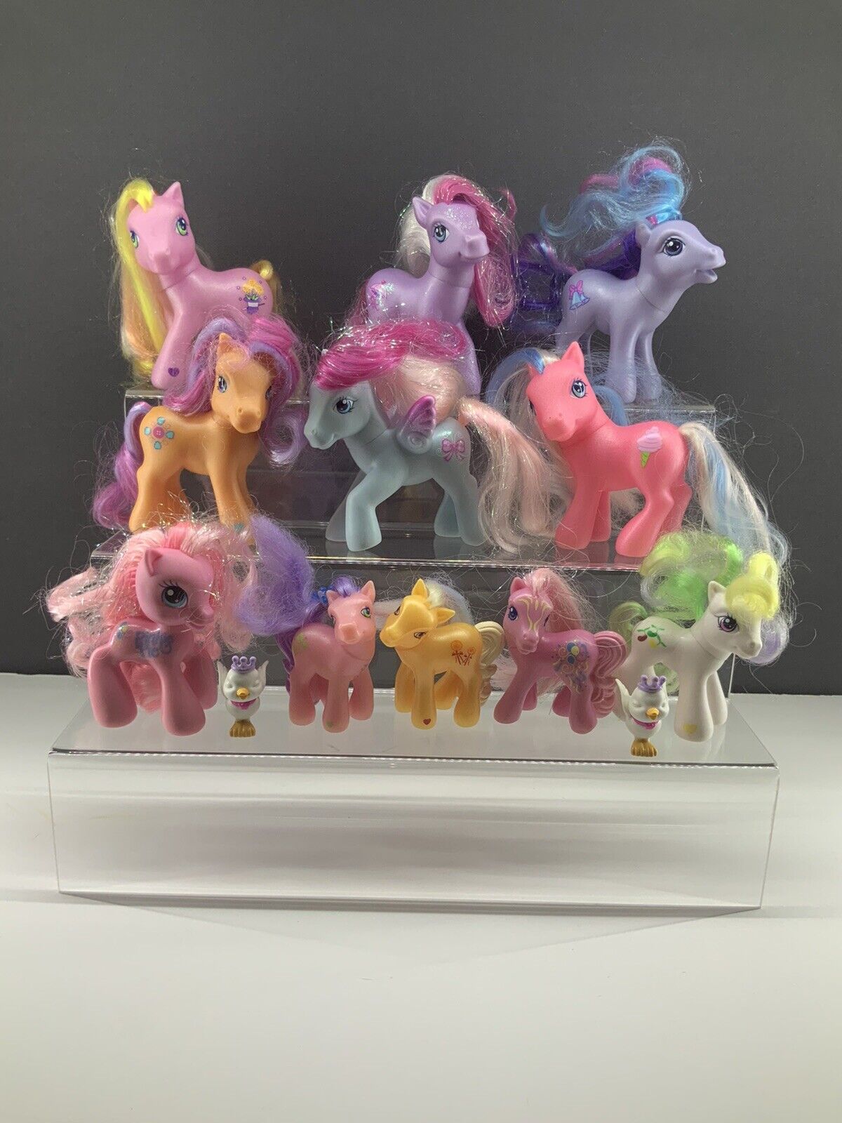 Lot of 7 c 2000s My Little Pony Characters with Hair Toys