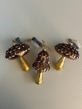 MUSHROOM TREE ORNAMENTS  Set Of 3