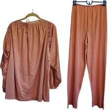 Set pigiama Barbiecore vintage anni 60 70 rosa tinta unita