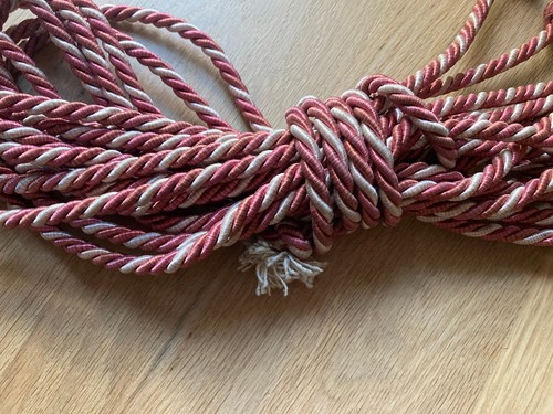 Early 20th Century Vintage French Braided Pink early 2 Cord – 9.77 Yards – 1/4" - Picture 2 of 6