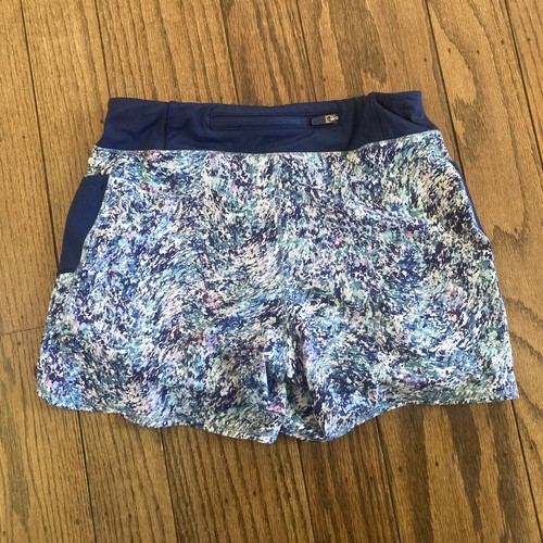 Athleta Girl Record Breaker 3" Short, Size XL/14 Blue Multicolor Lined - Picture 3 of 3