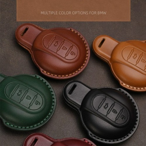 Leather Remote Car Key Case Cover Protect For BMW MINI COOPER F54 F55 F56 F57 - Picture 10 of 20