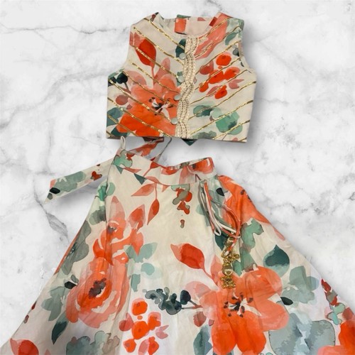 Floral Cotton Lehenga choli for Girls Dress- 3T-4T