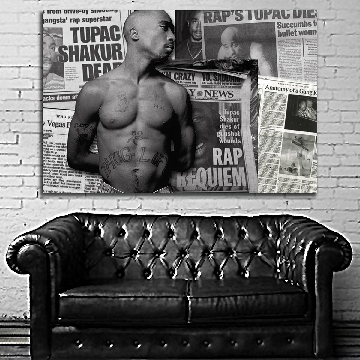 EB016 Tupac 2Pac Rap Hip Hop Art Music Musician Poster and Canvas