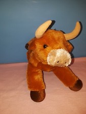 Aurora Toro Bull Flopsie Plush Stuffed Animal Toy Texas Longhorn 12" W