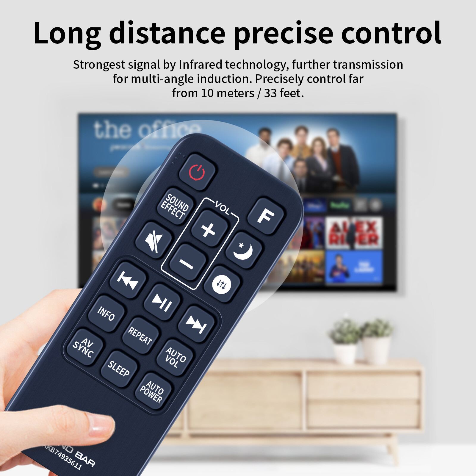 AKB74935611 Remote 393in Durable For LG Sound Bar Speaker SJ6B SJ9 SJ6 SJ8 SJC8