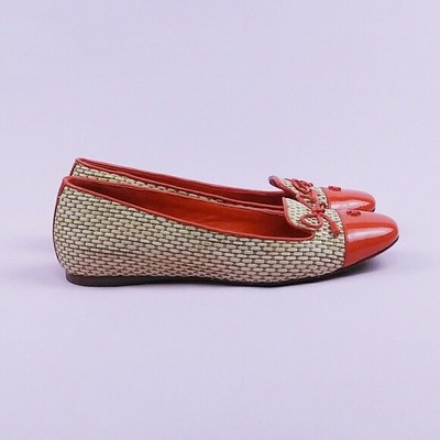 tory burch woven cap toe flat