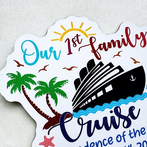 Our 1st First Family Cruise Door Magnet, Cruising Carnival Ship Wall Vacation - Picture 2 of 6