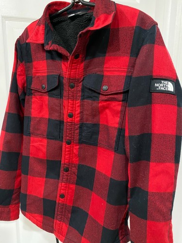 PLAID SHERPA FLEECE LINED SHIRT JACKET 