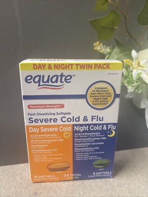 Equate Severe Cold & Flu Fast Dissolving Soltgels Maximum Strength Ex:12/25