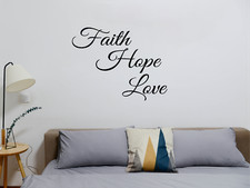 Faith Hope Love Vinyl Sign Decal Sticker Quote for Car Home Decor Wall Art