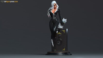 Black Cat, Felicia Hardy, Safe, sexy Pin Up, Statue, Figur, 3D Druck, UNBEMALT