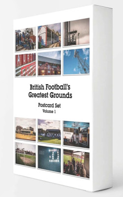 BRITISH FOOTBALL'S GREATEST GROUND POSTKARTENBOX ~ NUR AUFBEWAHRUNGSBOX ~ LEERKARTON