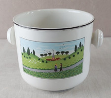 Ancien cache pot, décor Laplau design Naif, en céramique de Villeroy & Boch