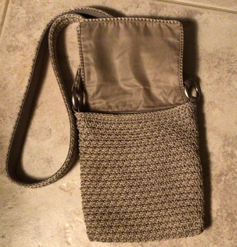Crochet KNIT BEIGE HANDBAG by GENUINE SONOMA Lifestyle Crossbody PURSE NWOT. - Picture 2 of 4