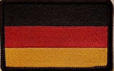 GERMANY Flag Patch W/ Hook Adhesive Fastener Morale Emblem BLACK Border