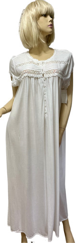 NWT Eileen West Ballet Nightgown MEDIUM Ivory Classical Touch Cotton/Modal - Picture 6 of 10