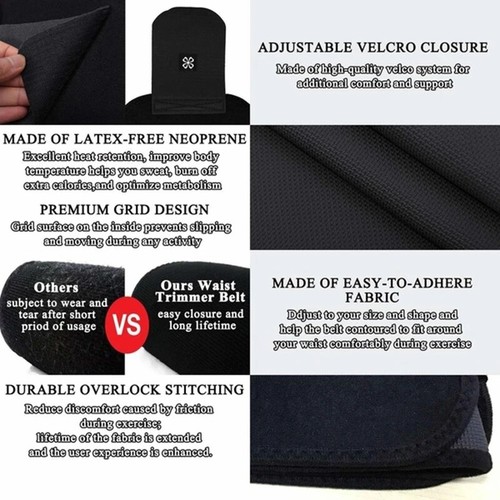 Women Waist Trainer Trimmer Cincher Belt Body Shaper Neoprene Sauna Sweat Bands - Picture 5 of 25