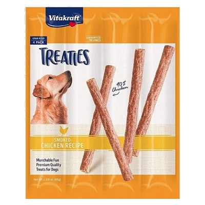VitaKraft Treaties Smoked Chicken Grab-n-Go Dog Treats 4 count By Vitakraft
