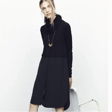 MADEWELL Timelapse turtleneck button dress black size S