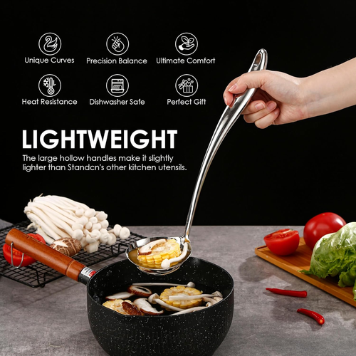 304 Stainless Steel Kitchen Utensil Set - 9 PCS Serving Utensils, Cooking Utensi - Picture 5 of 12