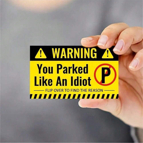 50pcs YOU PARKED LIKE AN IDIOT Bad Parking Cards Fake Ticket Prank Joke Gag Gift - Picture 2 of 2