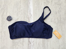 Kona Sol Women's Asymmetrical One Shoulder Bikini Top Medium Blue