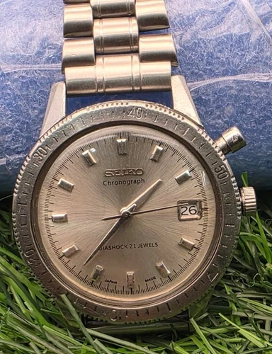 Seiko Chronograph 5717-8990 Vintage 1964 Date Manual Winding Mens Watch Auth