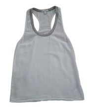 James Perse White Grey Racerback Tank Top Women's Size 1