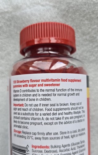 Multivitamin Gummies Kids 3+ Children Health Strawberry Vegetarian 120 gummies - Picture 3 of 7