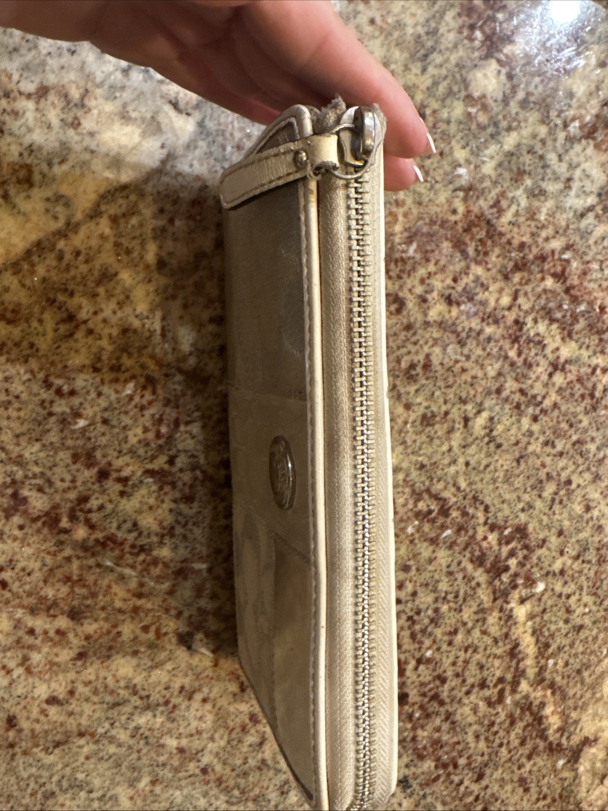 Coach Patchwork  Zip Around Wallet Cream- Beige A… - image 4