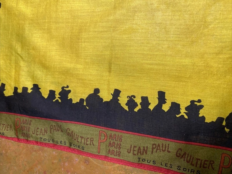 Jean Paul Gaultier Logo silhouette Signature 18.25x18.5 Hankerchief $REDUCED$