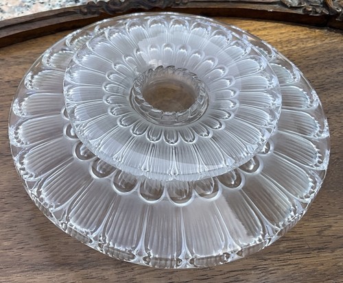 👀RARE R. LALIQUE DAHLIA Footed Two Part CANDLE HOLDER SIGNED MODEL 2114 C1934 - Picture 3 of 12