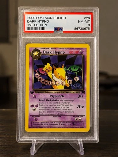 2000 Pokemon Team Rocket Dark Hypno 1st Edition PSA 8 NM-MT #26 Rare