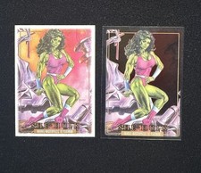 2024 SKYBOX Marvel Masterpieces 92 Platinum #82 SHE-HULK Canvas + Clear Cut