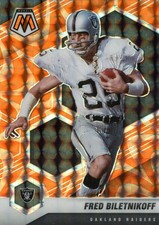 2021 Panini Mosaic Orange Reective Prizm SP Fred  Bilentnikoff #105 Raiders
