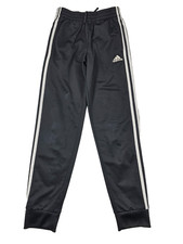 Adidas Youth 3 Stripe Athletic Soccer Track Jogger Pants Medium 10-12 Black Logo